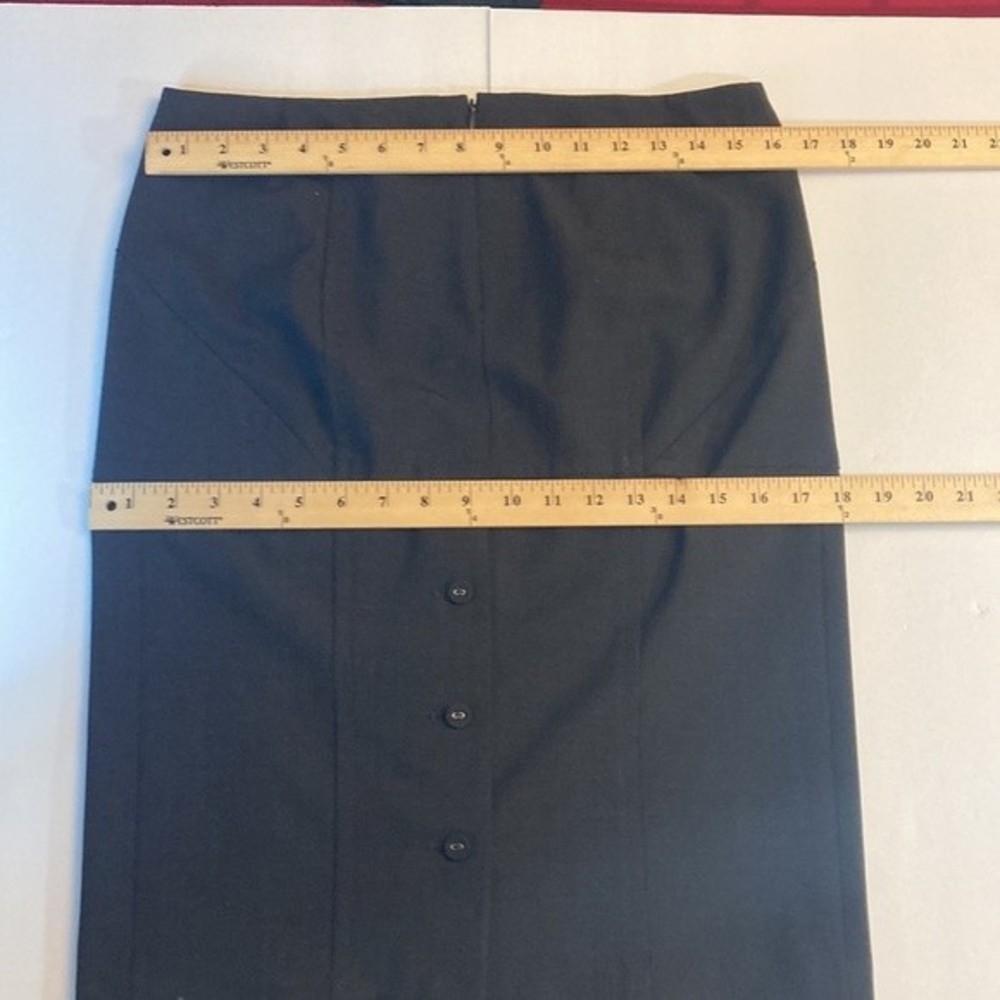Body by Victoria Dark Brown Pencil Skirt Size 10 Button Accent